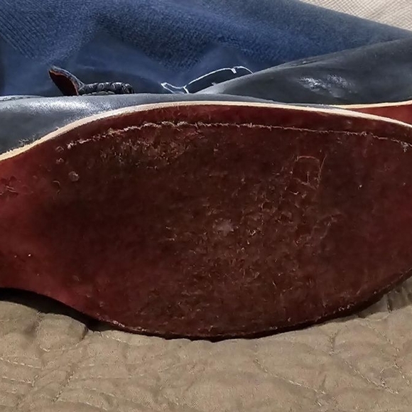 Women's Navy Leather Loafers - Picture 4 of 4